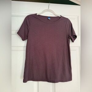 Old Navy Women's Short Sleeve Ribbed Tee - Plum